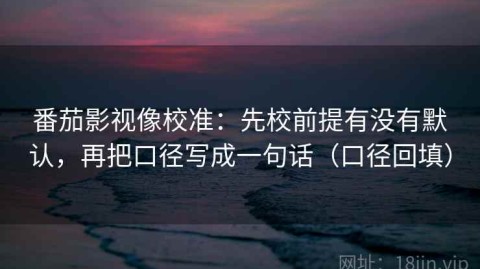番茄影视像校准：先校前提有没有默认，再把口径写成一句话（口径回填）
