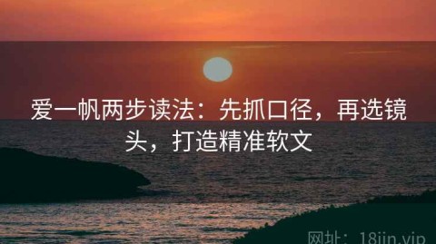 爱一帆两步读法：先抓口径，再选镜头，打造精准软文