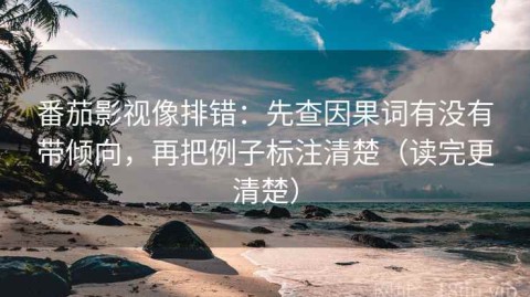 番茄影视像排错：先查因果词有没有带倾向，再把例子标注清楚（读完更清楚）