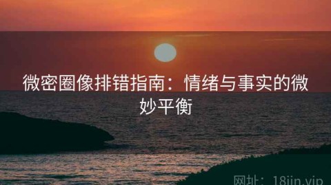 微密圈像排错指南：情绪与事实的微妙平衡