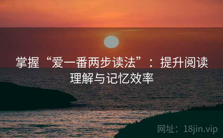 掌握“爱一番两步读法”：提升阅读理解与记忆效率