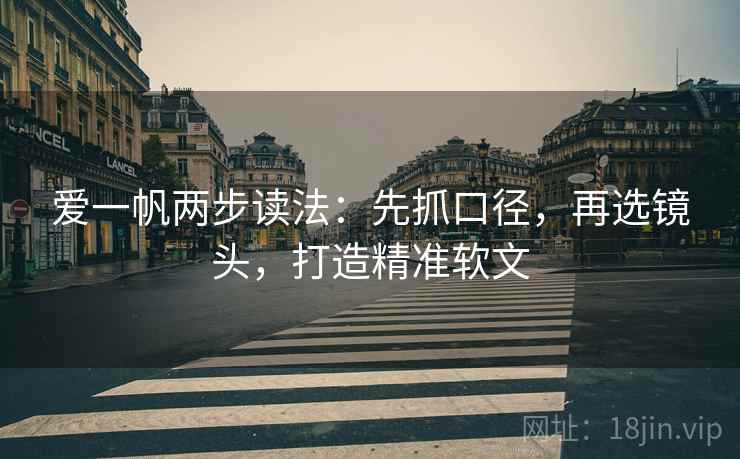 爱一帆两步读法：先抓口径，再选镜头，打造精准软文