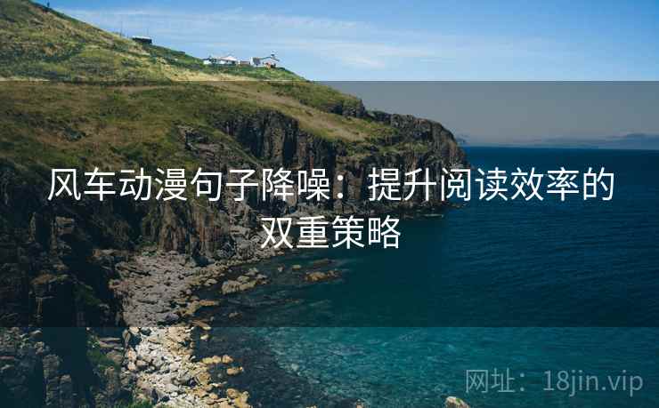 风车动漫句子降噪：提升阅读效率的双重策略