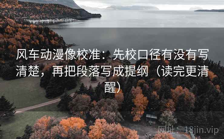 风车动漫像校准：先校口径有没有写清楚，再把段落写成提纲（读完更清醒）
