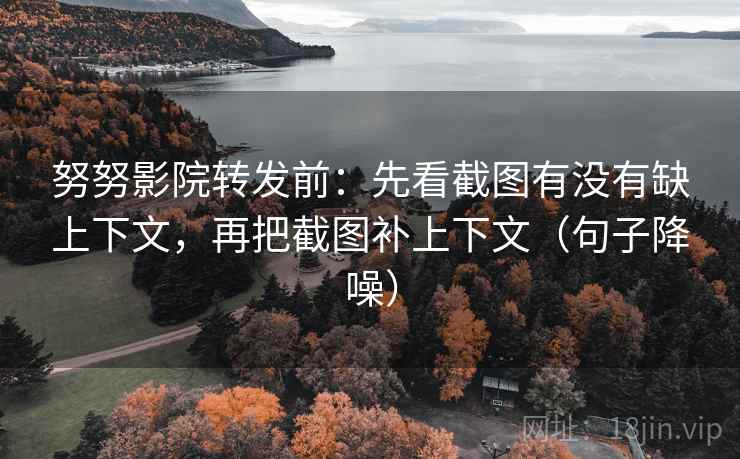 努努影院转发前：先看截图有没有缺上下文，再把截图补上下文（句子降噪）